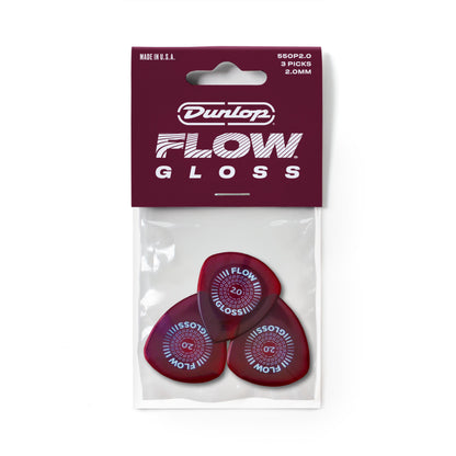 Jim Dunlop DUNLOP FLOW 2.0mm GLOSS GUITAR PICK PLAYER'S PACK 03-PACK - 550P200
