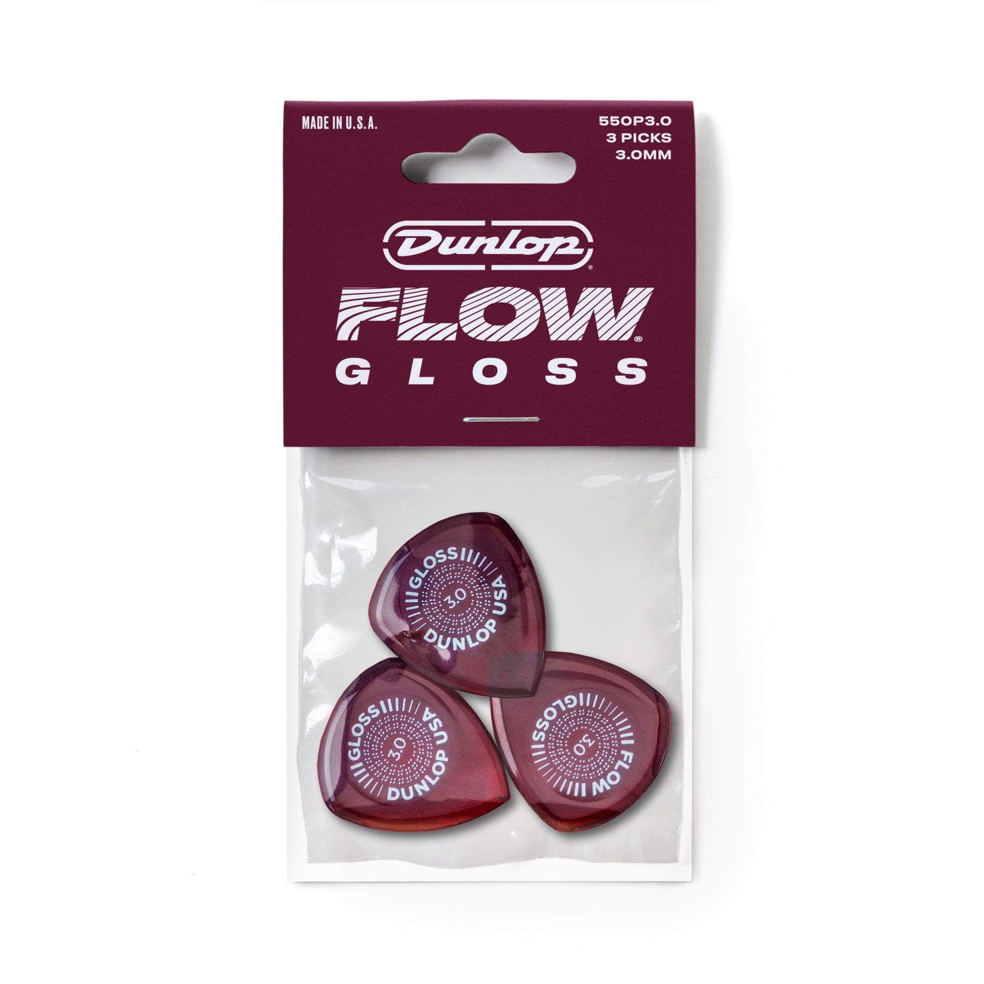 Jim Dunlop DUNLOP FLOW 3.0mm GLOSS GUITAR PICK PLAYER'S PACK 03-PACK - 550P300