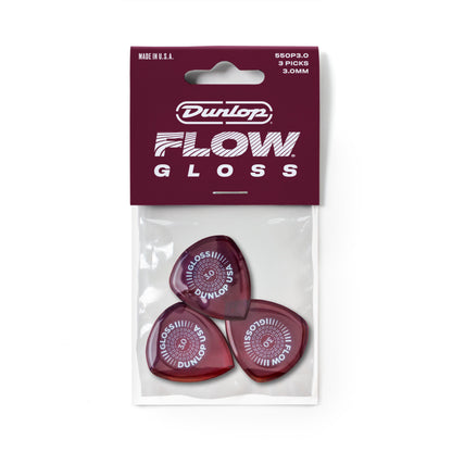 Jim Dunlop DUNLOP FLOW 3.0mm GLOSS GUITAR PICK PLAYER'S PACK 03-PACK - 550P300
