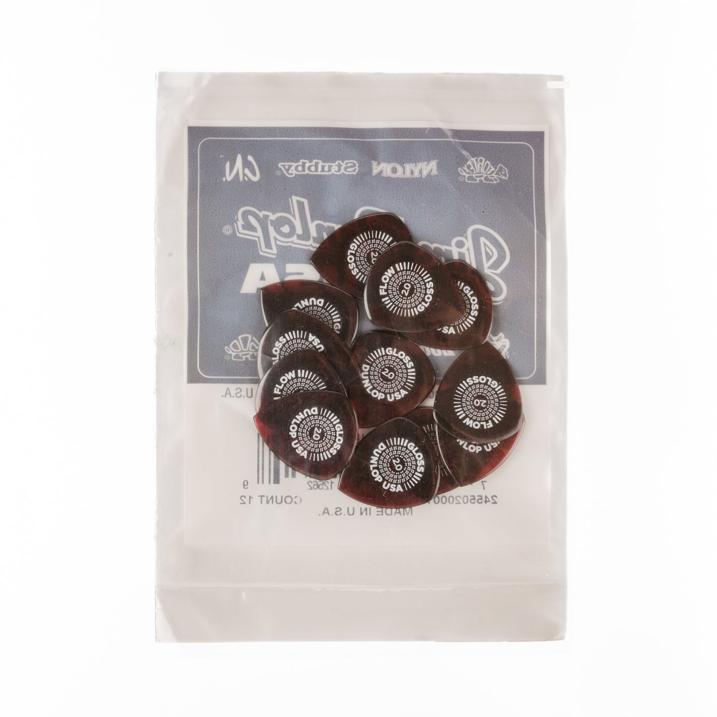 Jim Dunlop DUNLOP FLOW 2.0mm GLOSS GUITAR PICK REFILL BAG 12-PACK - 550R200