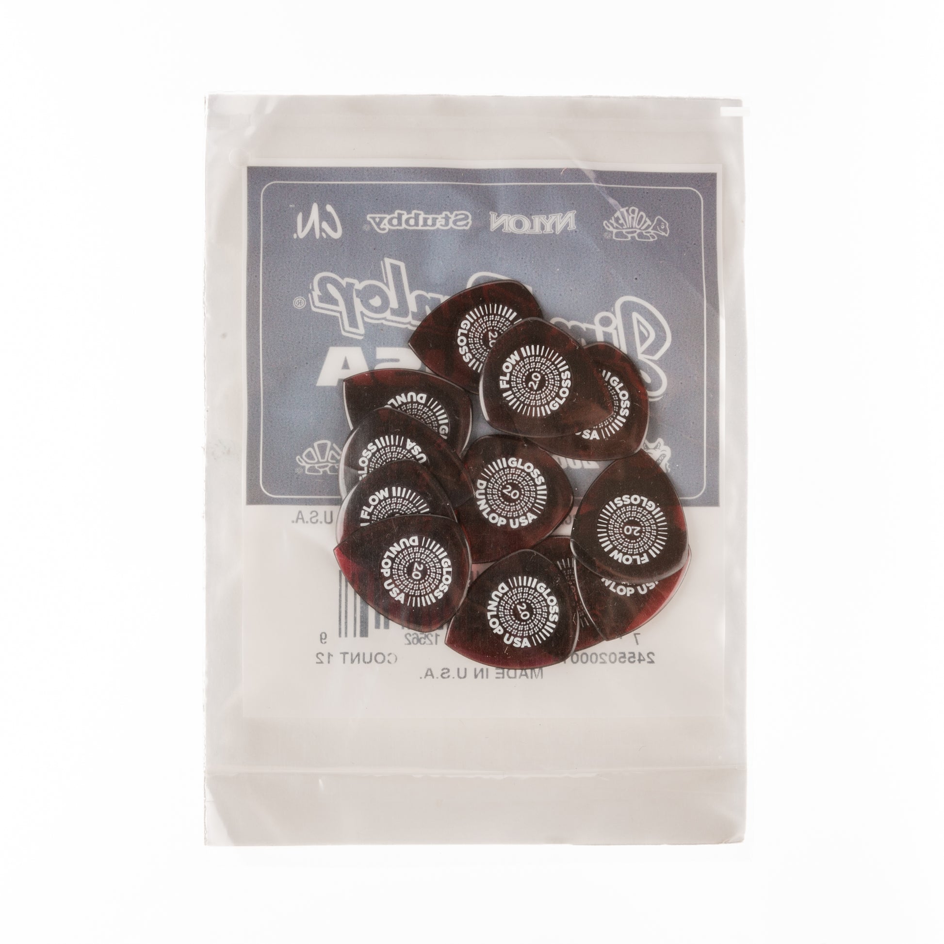 Jim Dunlop DUNLOP FLOW 2.0mm GLOSS GUITAR PICK REFILL BAG 12-PACK - 550R200