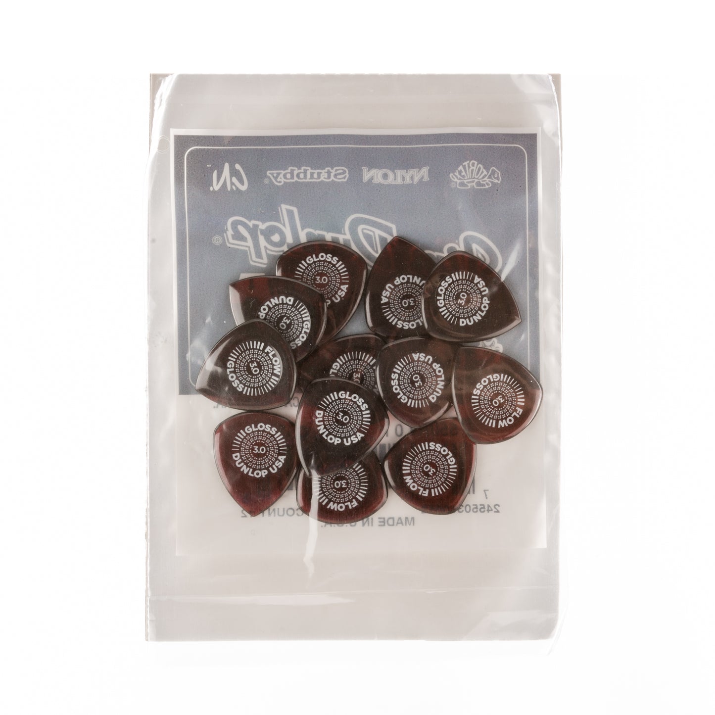 Jim Dunlop DUNLOP FLOW 3.0mm GLOSS GUITAR PICK REFILL BAG 12-PACK - 550R300