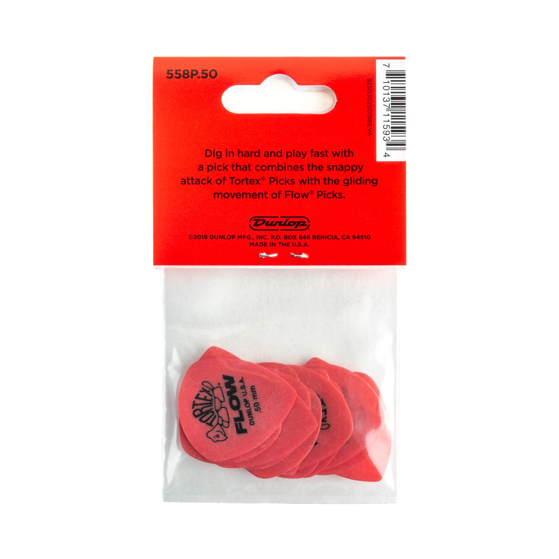 Jim Dunlop DUNLOP TORTEX .50mm FLOW GUITAR PICK PLAYER'S PACK 12-PACK - 558P050