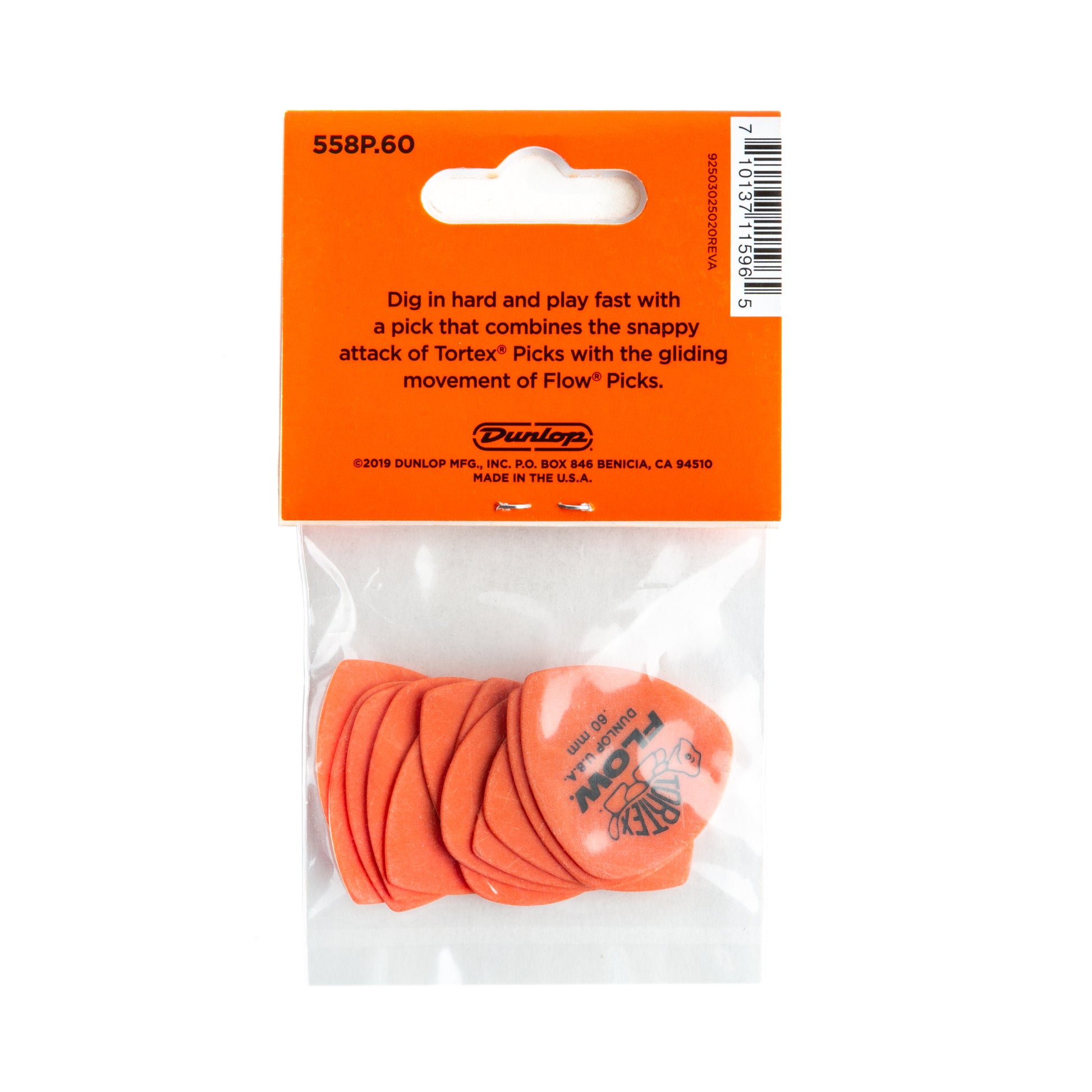 Jim Dunlop DUNLOP TORTEX .60mm FLOW GUITAR PICK PLAYER'S PACK 12-PACK - 558P060