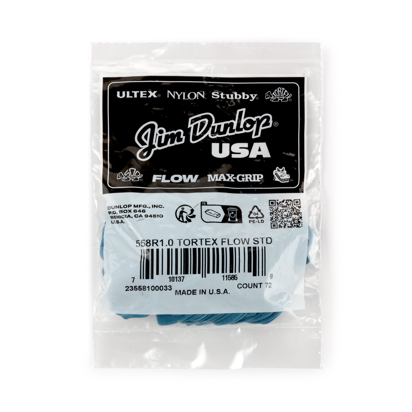 Jim Dunlop DUNLOP TORTEX 1.0mm FLOW GUITAR PICK REFILL BAG 72-PACK - 558R100