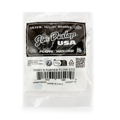 Jim Dunlop DUNLOP TORTEX 1.5mm FLOW GUITAR PICK REFILL BAG 72-PACK - 558R150