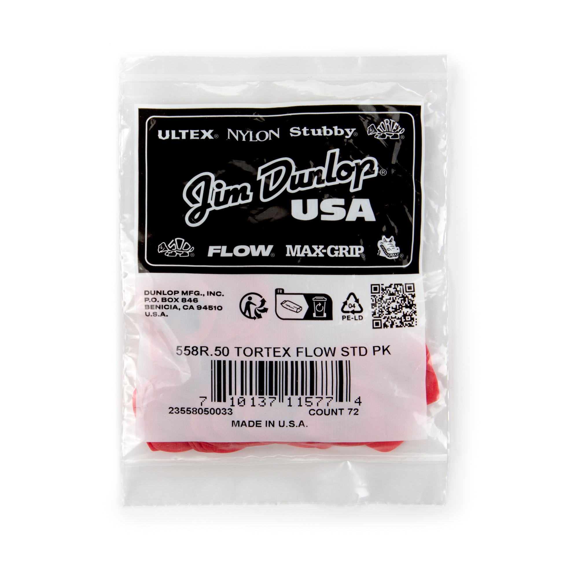 Jim Dunlop DUNLOP TORTEX .50mm FLOW GUITAR PICK REFILL BAG 72-PACK - 558R050