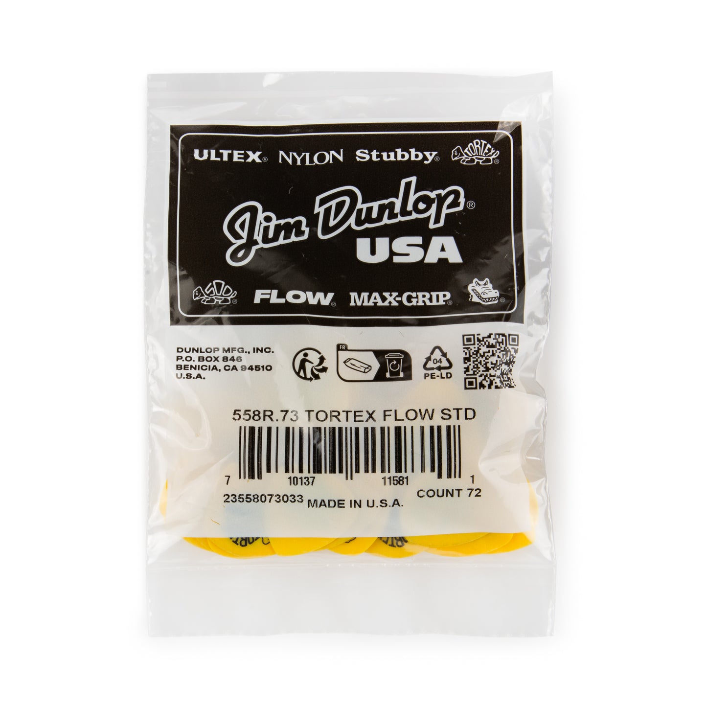 Jim Dunlop DUNLOP TORTEX .73mm FLOW GUITAR PICK REFILL BAG 72-PACK - 558R073