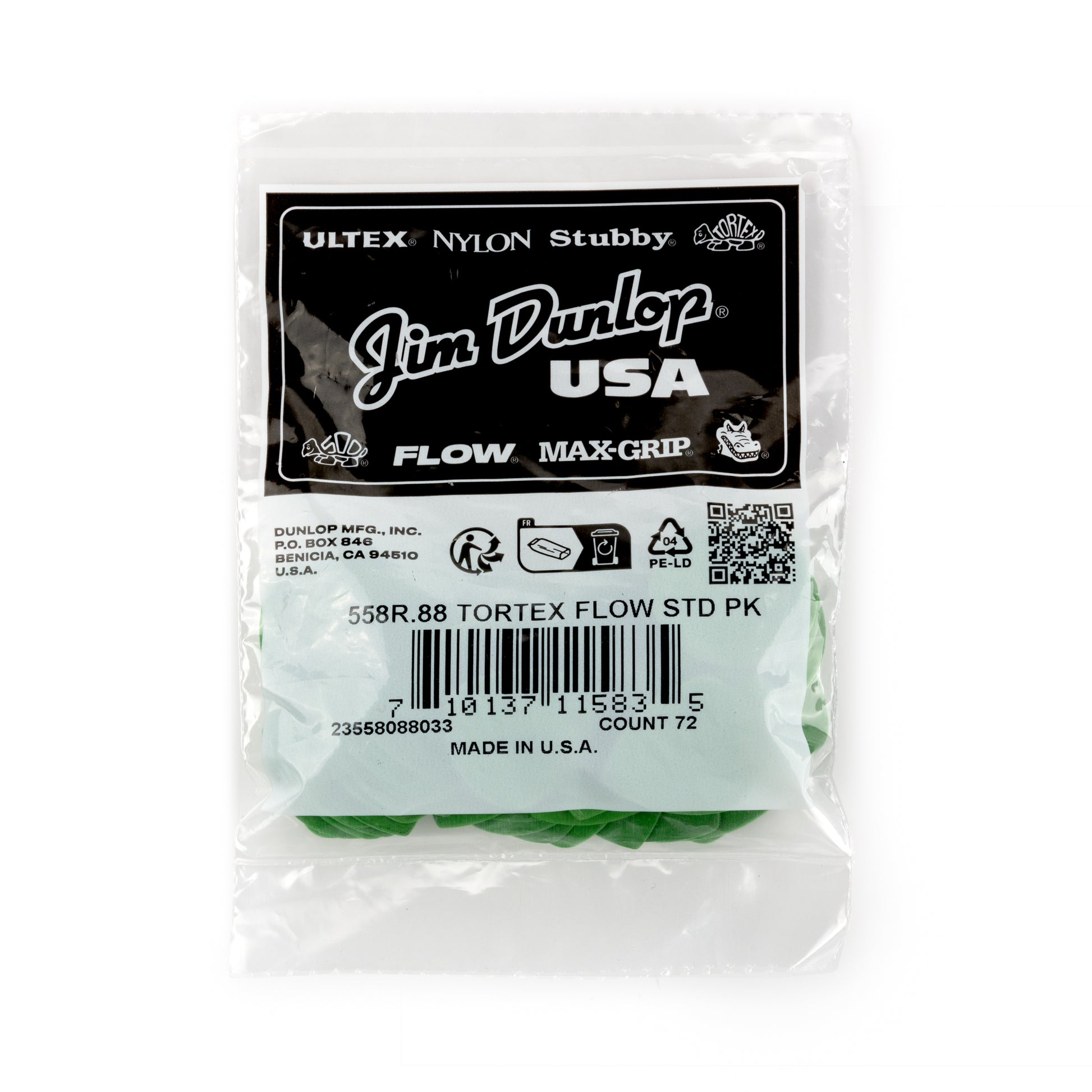 Jim Dunlop DUNLOP TORTEX .88mm FLOW GUITAR PICK REFILL BAG 72-PACK - 558R088