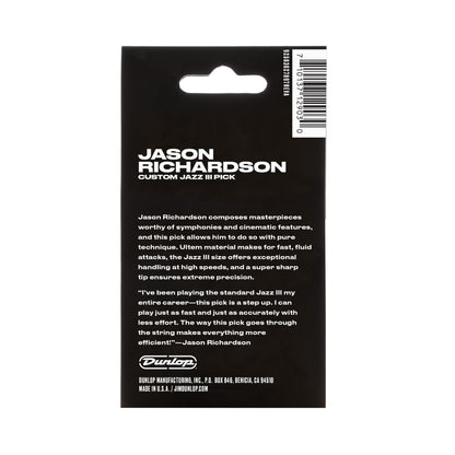 Jim Dunlop DUNLOP JASON RICHARDSON 1.38mm CUSTOM JAZZ III GUITAR PICK PLAYER'S PACK 06-PACK - 561PJR