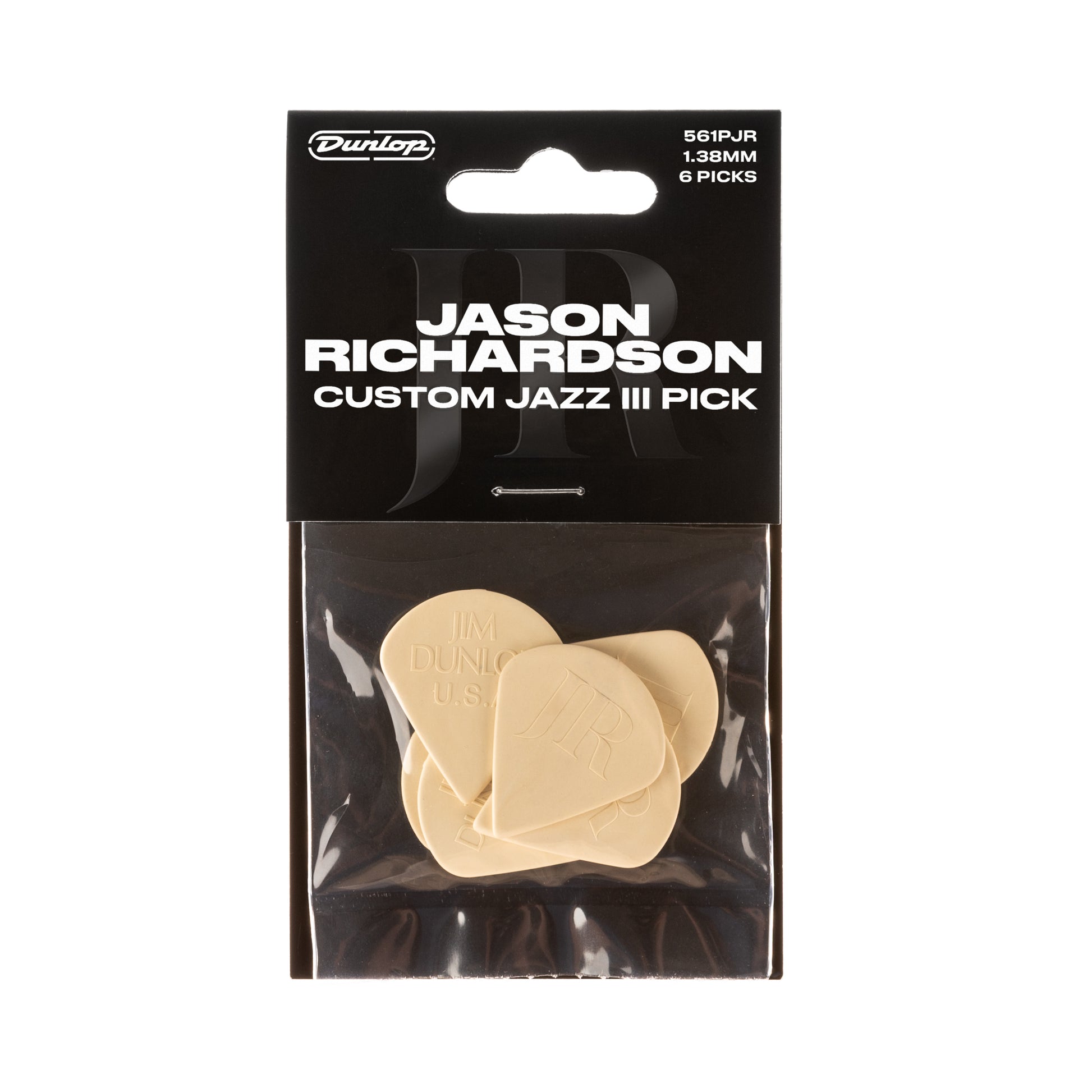Jim Dunlop DUNLOP JASON RICHARDSON 1.38mm CUSTOM JAZZ III GUITAR PICK PLAYER'S PACK 06-PACK - 561PJR