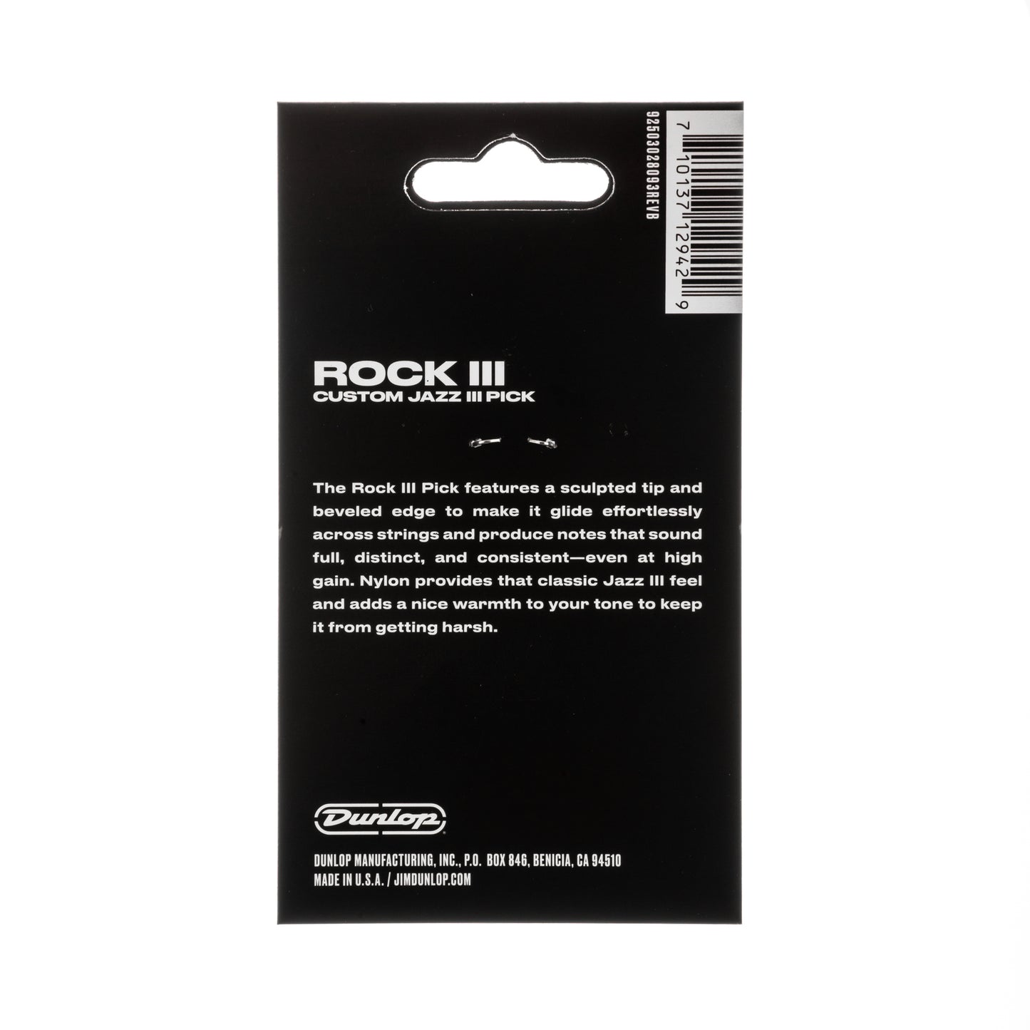 Jim Dunlop DUNLOP ROCK III NYLON 1.38mm CUSTOM JAZZ III GUITAR PICK PLAYER'S PACK 06-PACK - 570P138