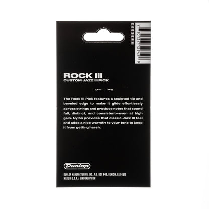 Jim Dunlop DUNLOP ROCK III NYLON 1.38mm CUSTOM JAZZ III GUITAR PICK PLAYER'S PACK 06-PACK - 570P138