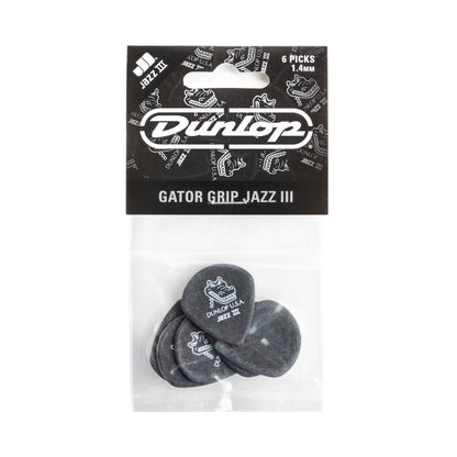 Jim Dunlop DUNLOP GATOR GRIP 1.4mm JAZZ III GUITAR PICK PLAYER'S PACK 06-PACK - 571P140