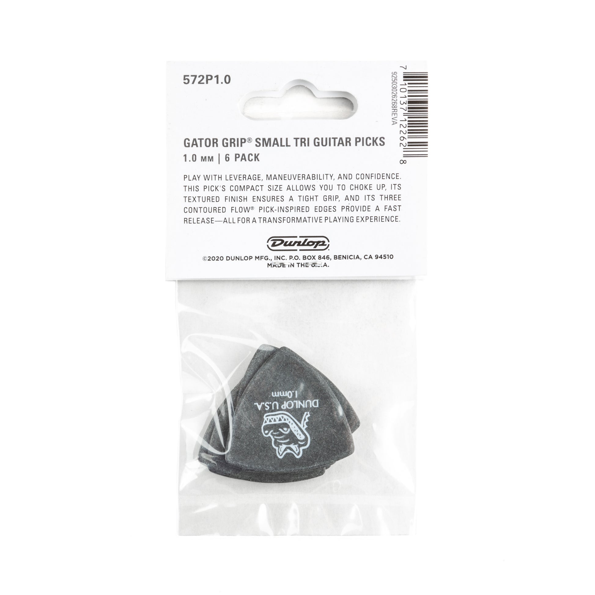 Jim Dunlop DUNLOP GATOR GRIP 1.0mm SMALL TRIANGLE GUITAR PICK PLAYER'S PACK 06-PACK - 572P100
