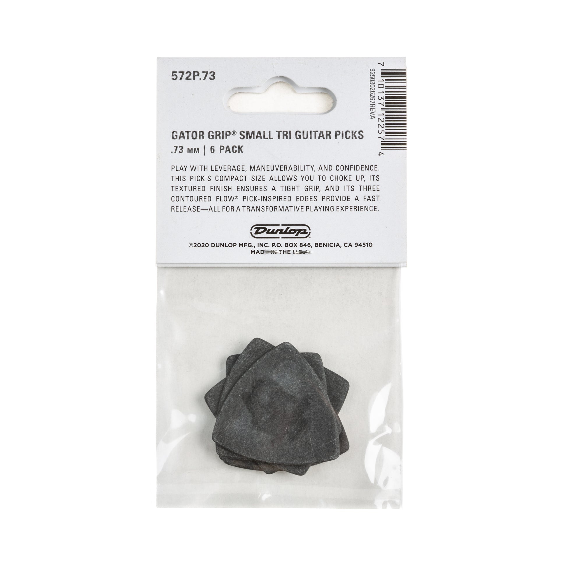 Jim Dunlop DUNLOP GATOR GRIP .73mm SMALL TRIANGLE GUITAR PICK PLAYER'S PACK 06-PACK - 572P073