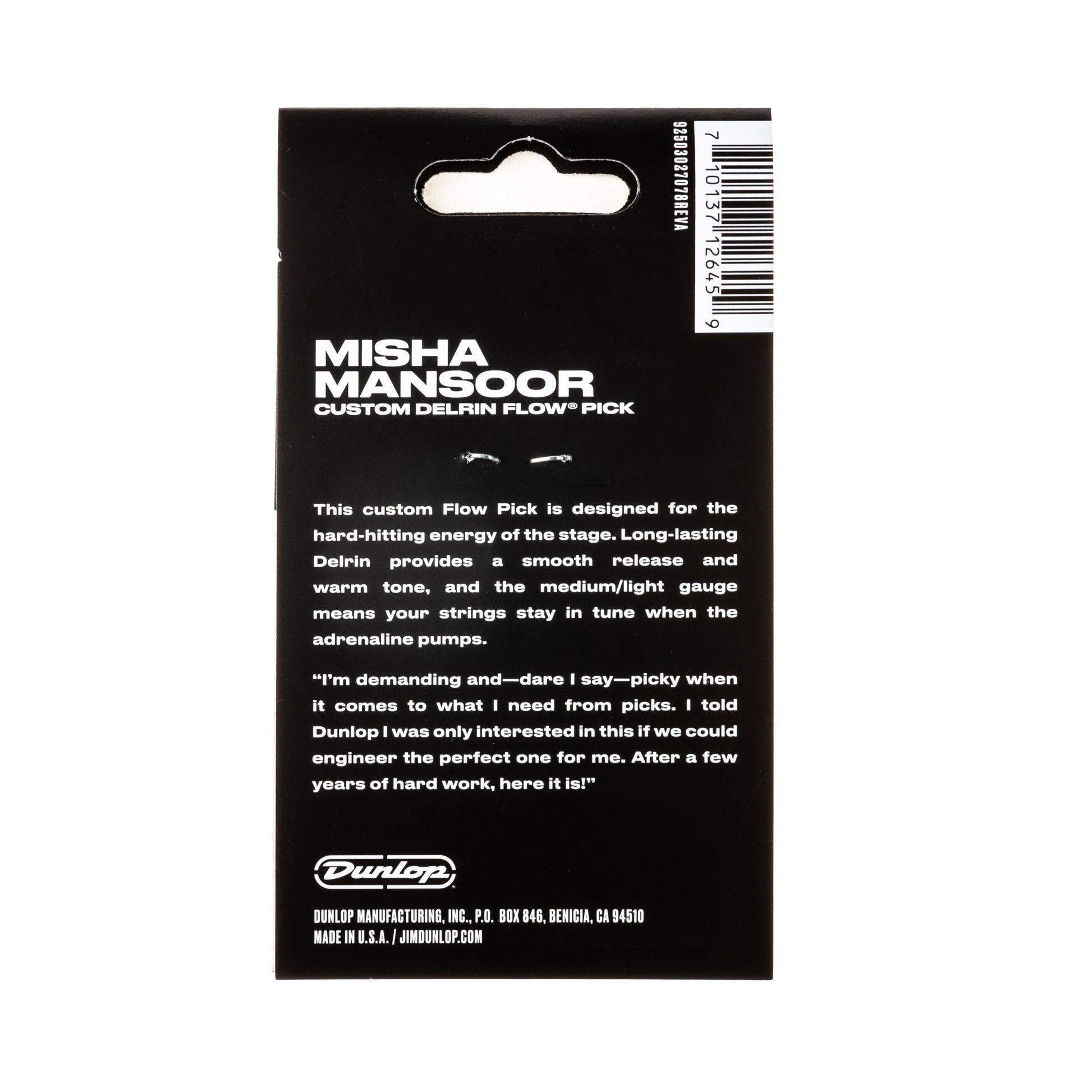Jim Dunlop DUNLOP MISHA MANSOOR CUSTOM .65mm DELRIN FLOW LIVE GUITAR PICK PLAYER'S PACK 06-PACK - 573P065MM