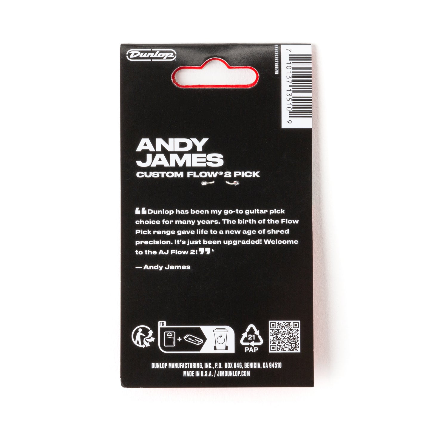Jim Dunlop DUNLOP ANDY JAMES CUSTOM FLOW 2.0mm 2 PICK GUITAR PICK PLAYER'S PACK 03-Pack - 574PAJ200