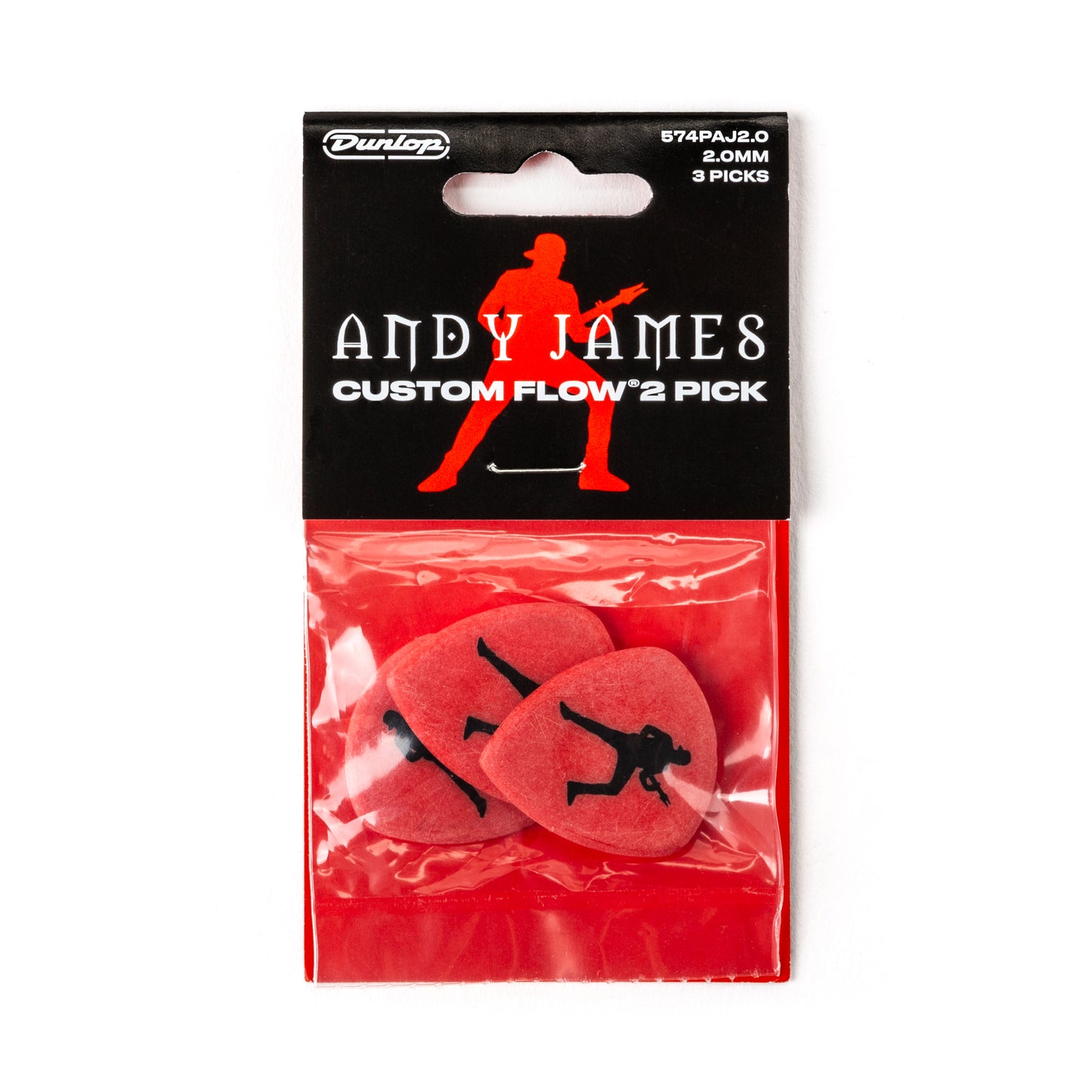 Jim Dunlop DUNLOP ANDY JAMES CUSTOM FLOW 2.0mm 2 PICK GUITAR PICK PLAYER'S PACK 03-Pack - 574PAJ200
