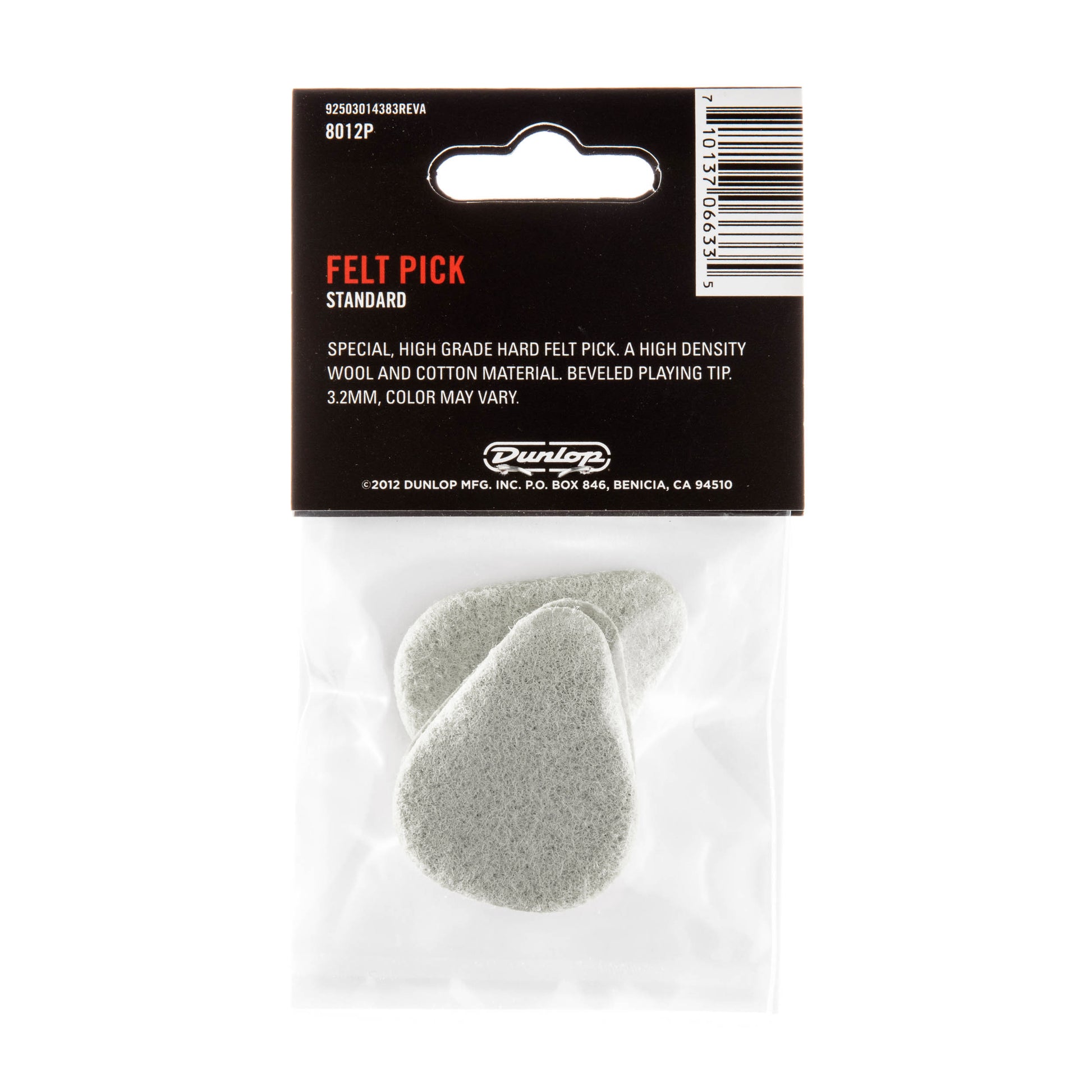Jim Dunlop DUNLOP FELT 3.2mm STANDARD GUITAR PICK PLAYER'S PACK 03-PACK - 8012P