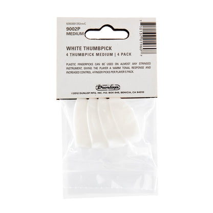Jim Dunlop DUNLOP WHITE THUMBPICKS GUITAR PICK PLAYER'S PACK MEDIUM 04-PACK - 9002P