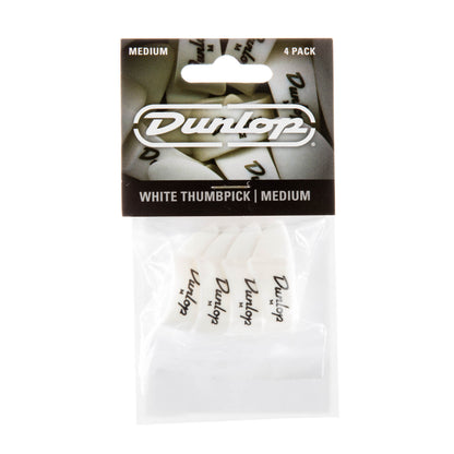 Jim Dunlop DUNLOP WHITE THUMBPICKS GUITAR PICK PLAYER'S PACK MEDIUM 04-PACK - 9002P