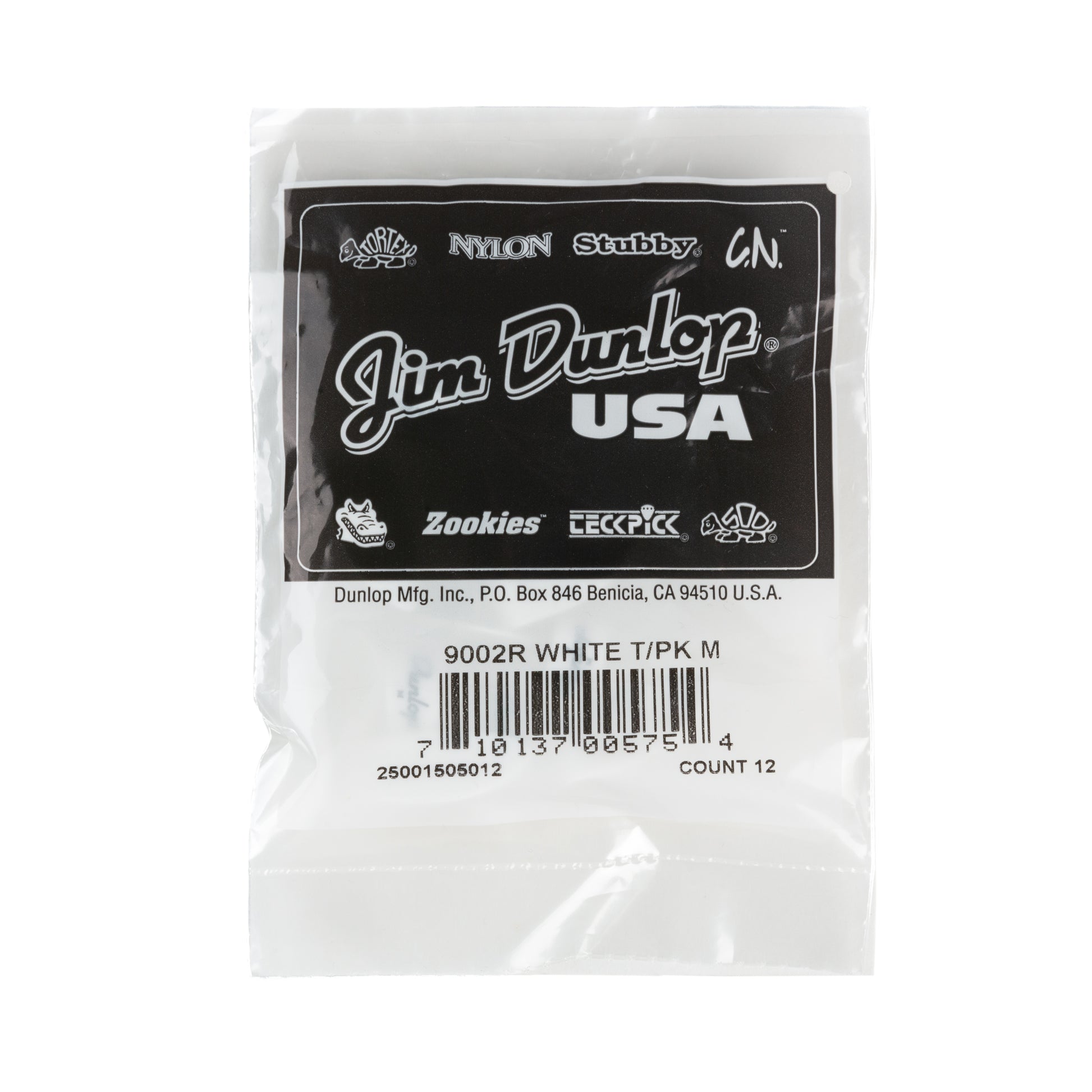 Jim Dunlop DUNLOP WHITE THUMBPICKS GUITAR PICK REFILL BAG MEDIUM 12-PACK - 9002R