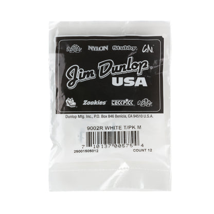 Jim Dunlop DUNLOP WHITE THUMBPICKS GUITAR PICK REFILL BAG MEDIUM 12-PACK - 9002R