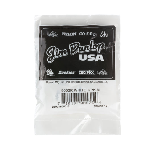 Jim Dunlop DUNLOP WHITE THUMBPICKS GUITAR PICK REFILL BAG MEDIUM 12-PACK - 9002R