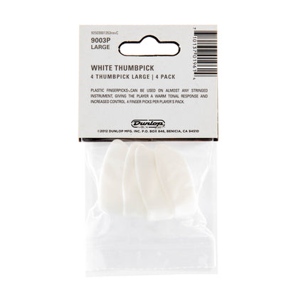 Jim Dunlop DUNLOP WHITE THUMBPICKS GUITAR PICK PLAYER'S PACK LARGE 04-PACK - 9003P