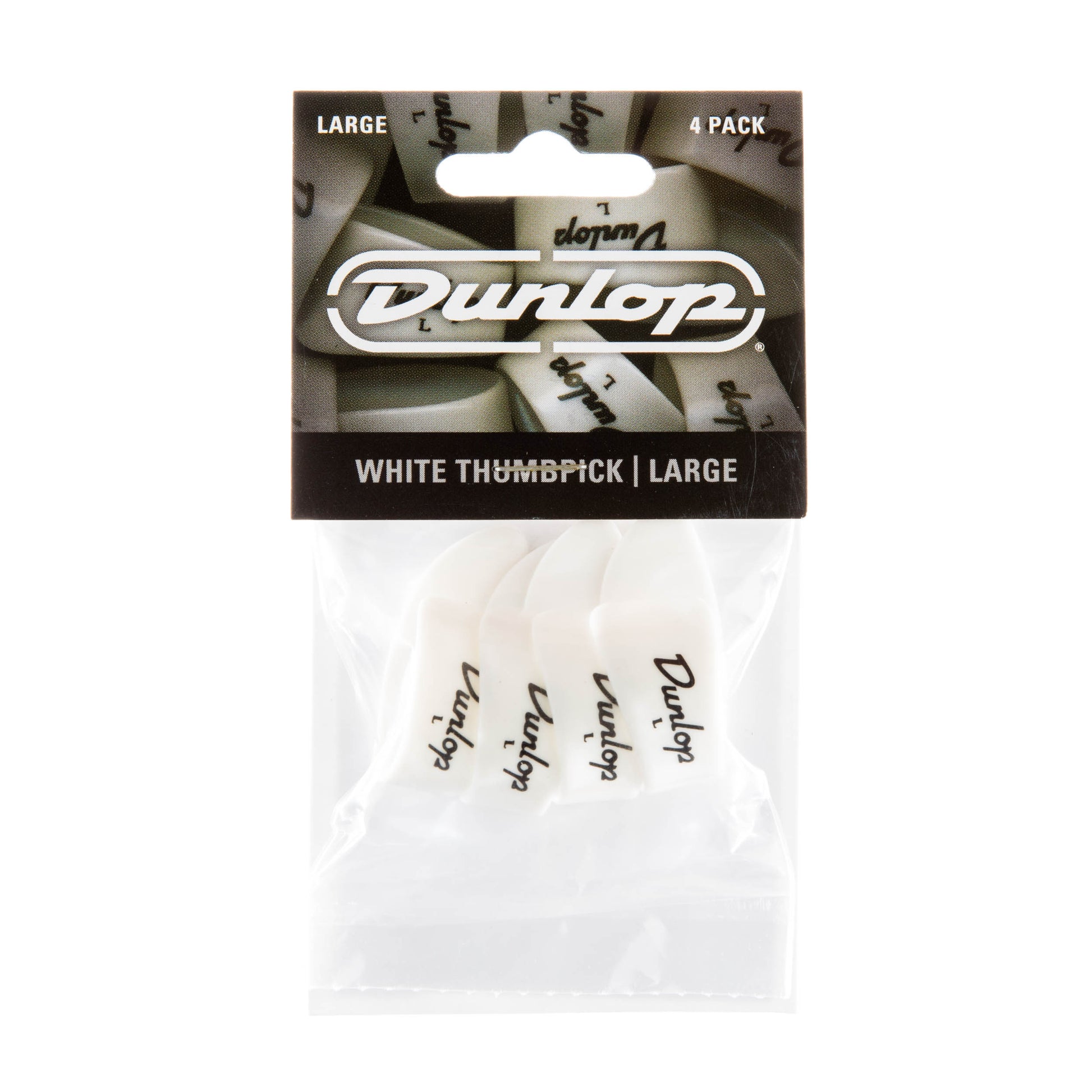 Jim Dunlop DUNLOP WHITE THUMBPICKS GUITAR PICK PLAYER'S PACK LARGE 04-PACK - 9003P