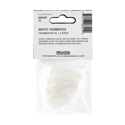 Jim Dunlop DUNLOP WHITE THUMBPICKS GUITAR PICK PLAYER'S PACK EXTRA LARGE 04-PACK - 9004P