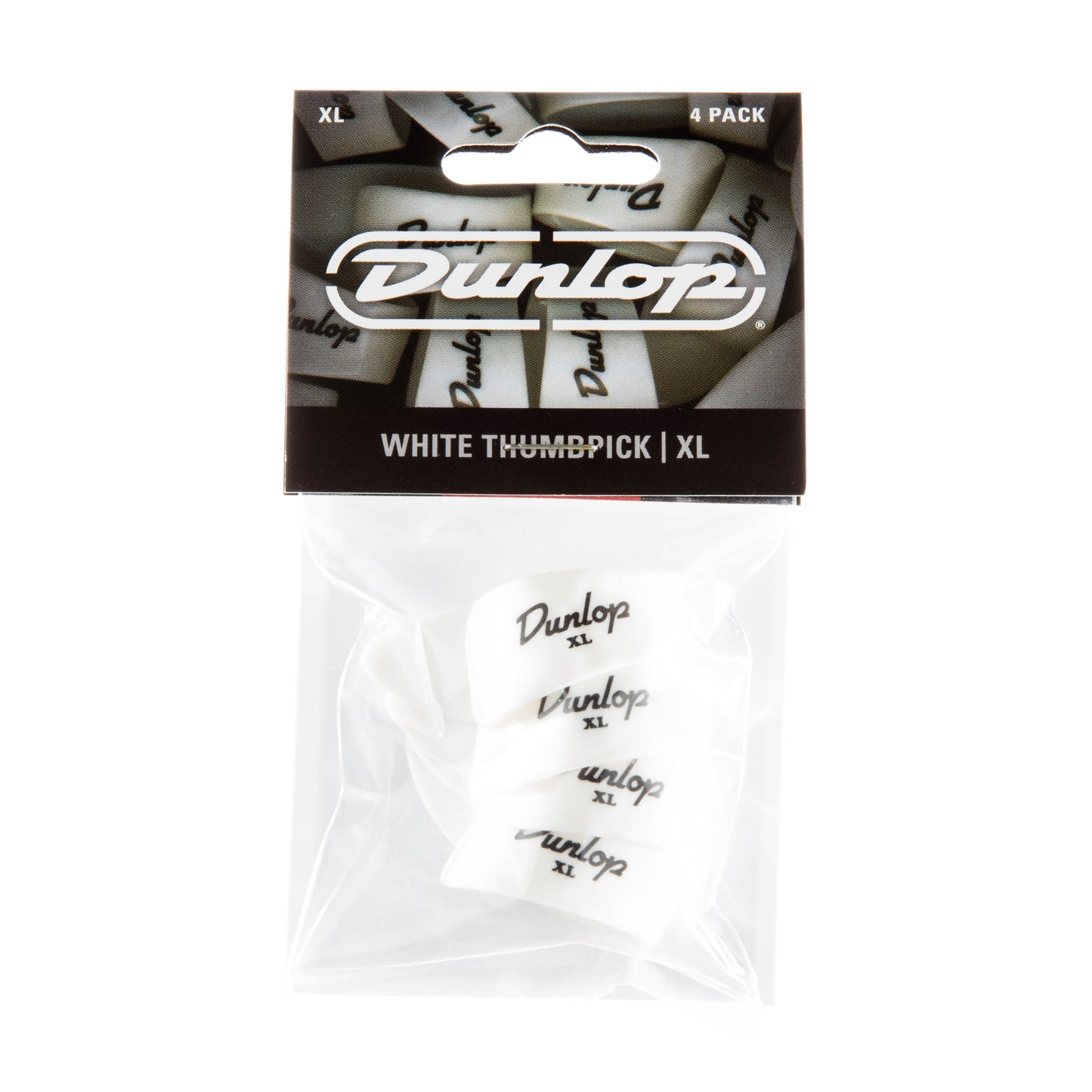 Jim Dunlop DUNLOP WHITE THUMBPICKS GUITAR PICK PLAYER'S PACK EXTRA LARGE 04-PACK - 9004P