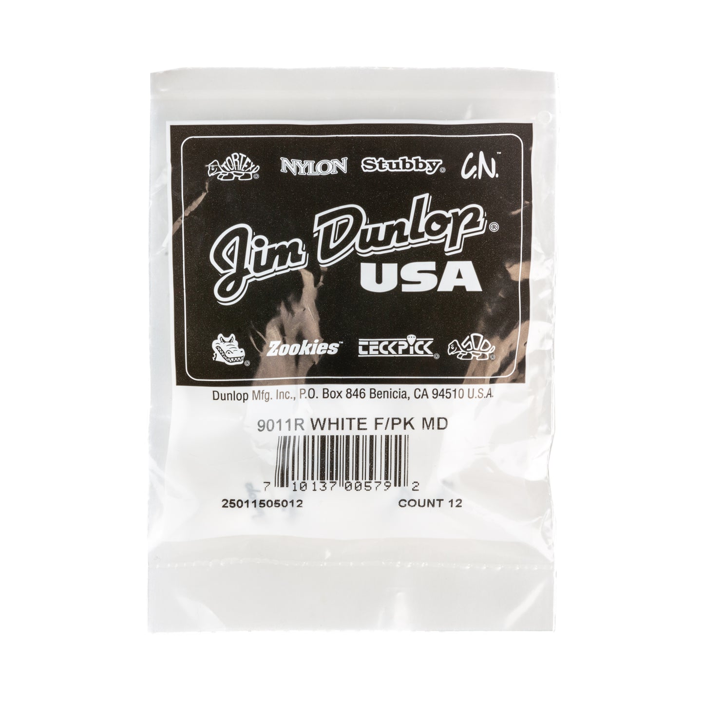 Jim Dunlop DUNLOP WHITE FINGERPICKS GUITAR PICK REFILL BAG MEDIUM 12-PACK - 9011R