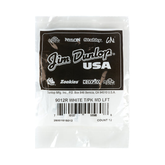Jim Dunlop DUNLOP WHITE LEFT THUMBPICKS GUITAR PICK REFILL BAG MEDIUM 12-PACK - 9012R