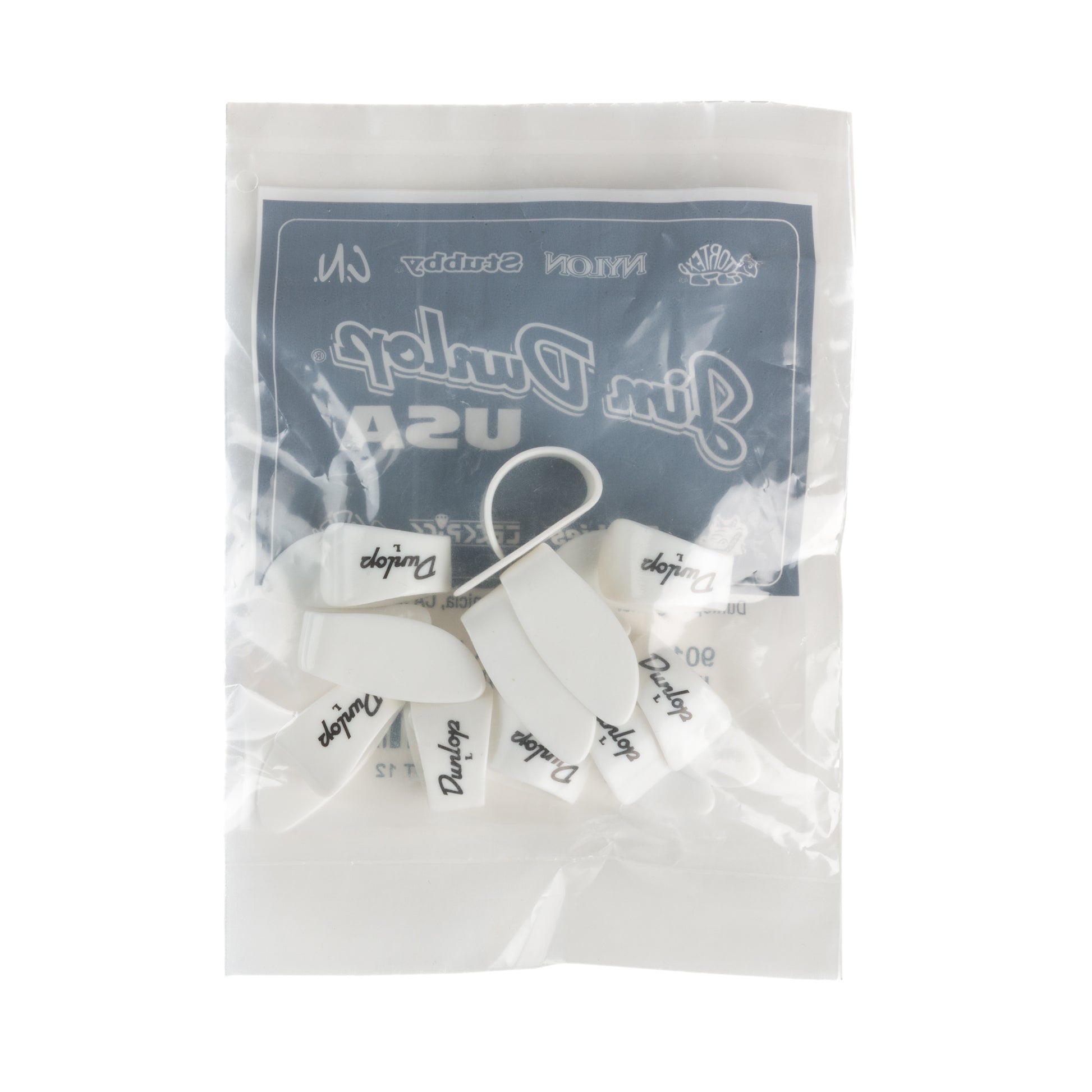 Jim Dunlop DUNLOP WHITE LEFT THUMBPICKS GUITAR PICK REFILL BAG LARGE 12-PACK - 9013R
