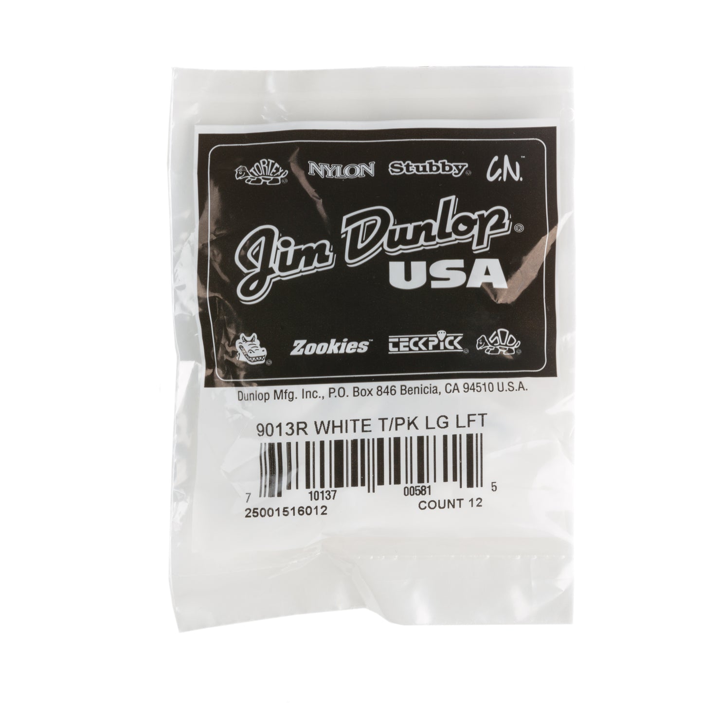 Jim Dunlop DUNLOP WHITE LEFT THUMBPICKS GUITAR PICK REFILL BAG LARGE 12-PACK - 9013R