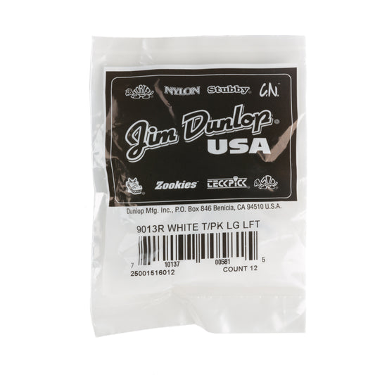 Jim Dunlop DUNLOP WHITE LEFT THUMBPICKS GUITAR PICK REFILL BAG LARGE 12-PACK - 9013R