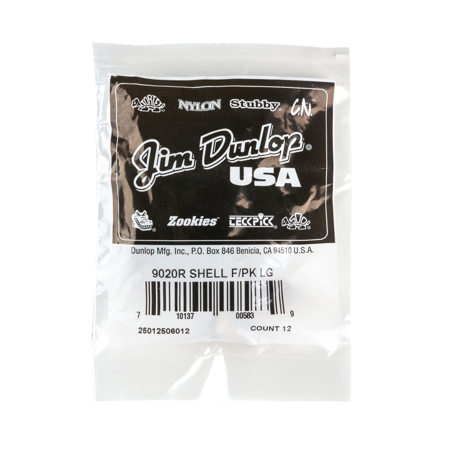 Jim Dunlop DUNLOP SHELL FINGERPICKS GUITAR PICK REFILL BAG LARGE 12-PACK - 9020R