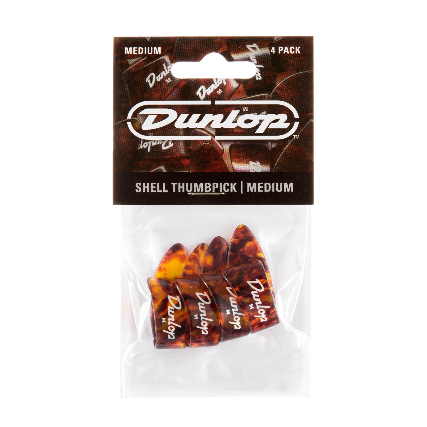 Jim Dunlop DUNLOP SHELL THUMBPICKS GUITAR PICK PLAYER'S PACK MEDIUM 04-PACK - 9022P