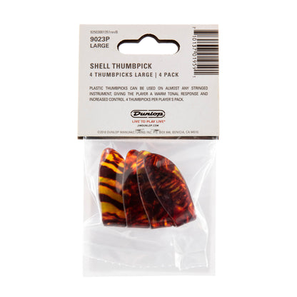 Jim Dunlop DUNLOP SHELL THUMBPICKS GUITAR PICK PLAYER'S PACK LARGE 04-PACK - 9023P