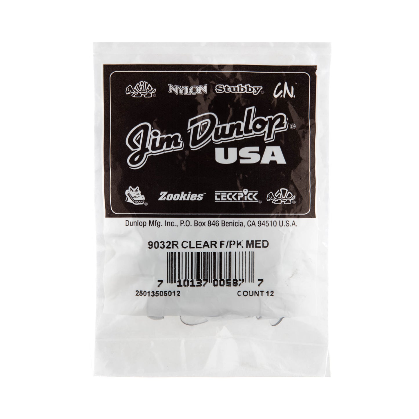 Jim Dunlop DUNLOP CLEAR D FINGERPICKS GUITAR PICK REFILL BAG MEDIUM 12-PACK - 9032R