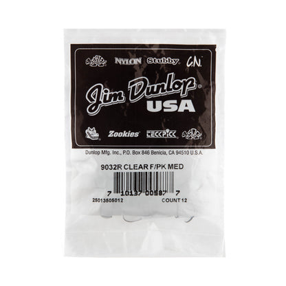 Jim Dunlop DUNLOP CLEAR D FINGERPICKS GUITAR PICK REFILL BAG MEDIUM 12-PACK - 9032R