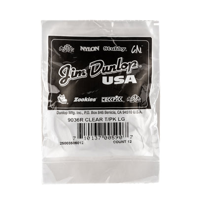 Jim Dunlop DUNLOP CLEAR THUMBPICKS GUITAR PICK REFILL BAG LARGE 12-PACK - 9036R