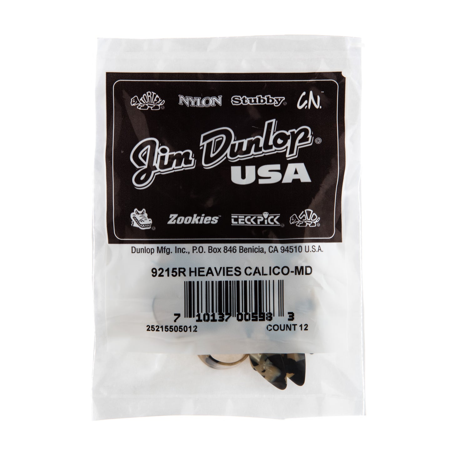 Jim Dunlop DUNLOP HEAVIES CALICO THUMBPICKS MEDIUM GUITAR PICK REFILL BAG 12-PACK - 9215R