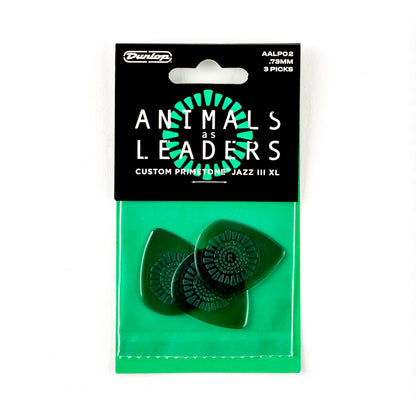 Jim Dunlop DUNLOP ANIMALS AS LEADERS GREEN PRIMETONE .73mm JAZZ III XL GUITAR PICK PLAYER'S PACK 03-Pack - AALP02