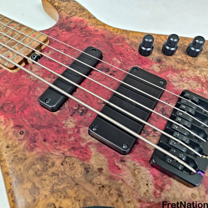 AC Guitars AC Guitars RetroB 5/34 5-String Bass 34" Scale ART Maple Burl 9.98lbs