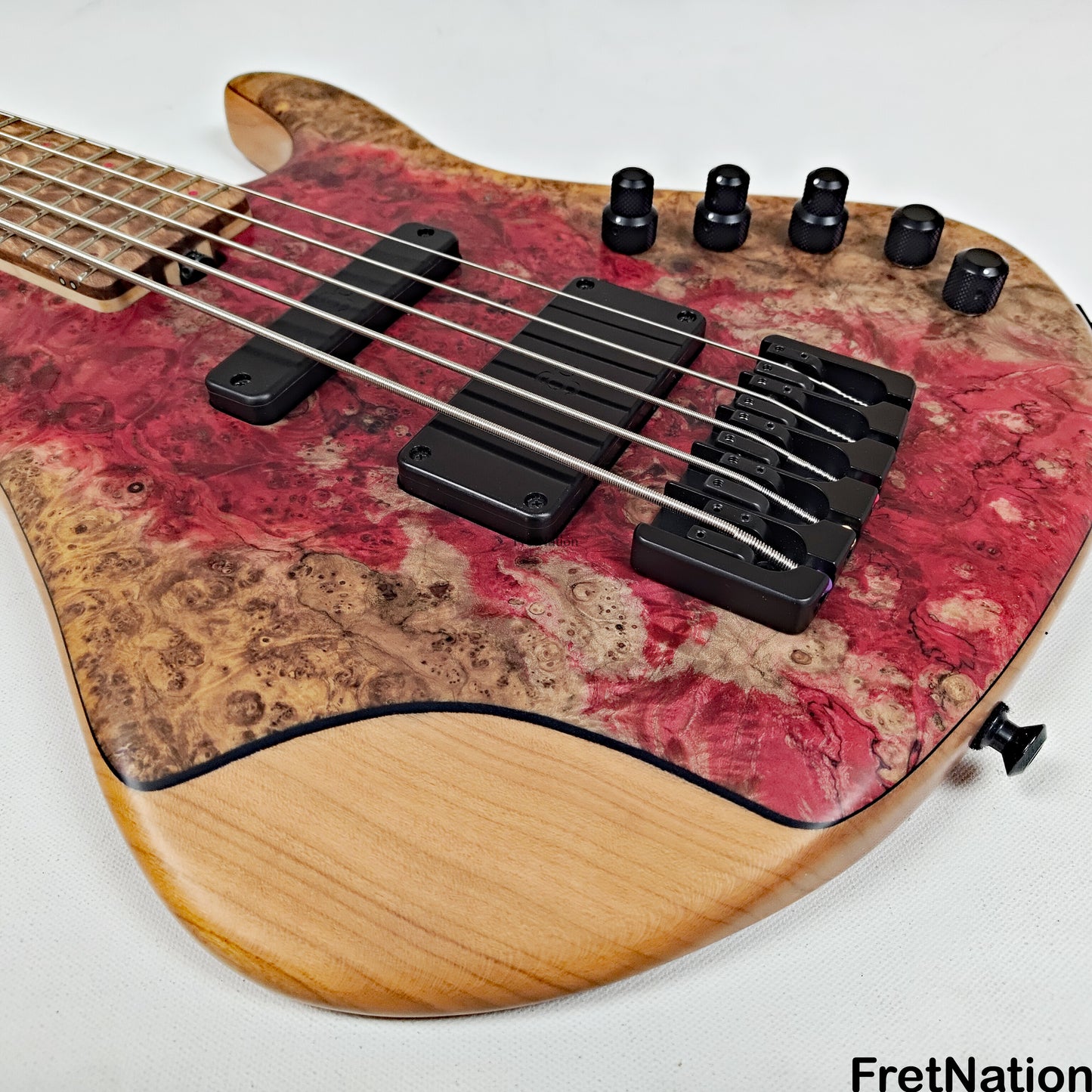 AC Guitars AC Guitars RetroB 5/34 5-String Bass 34" Scale ART Maple Burl 9.98lbs