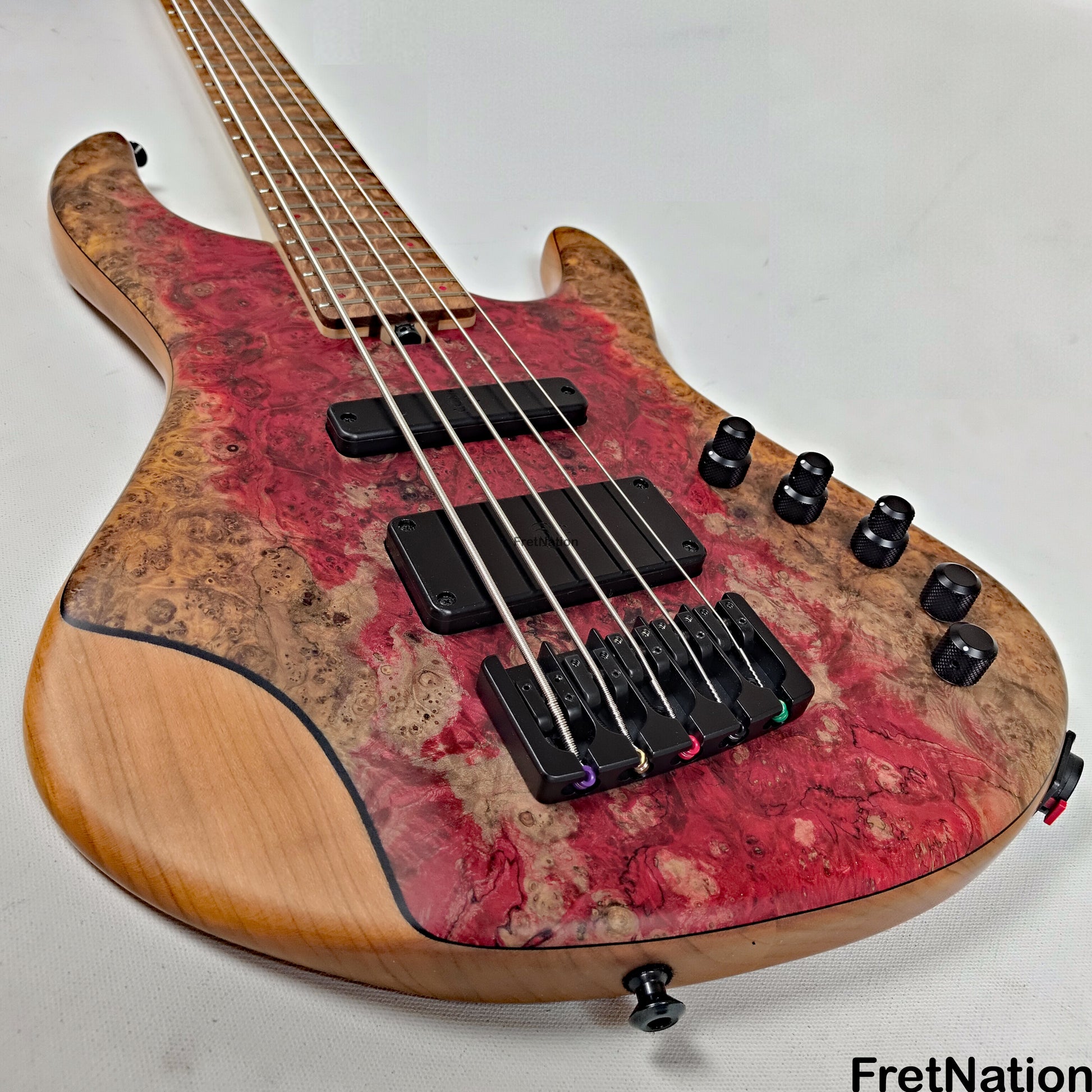 AC Guitars AC Guitars RetroB 5/34 5-String Bass 34" Scale ART Maple Burl 9.98lbs