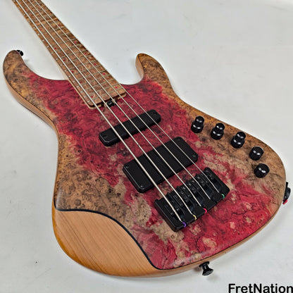 AC Guitars AC Guitars RetroB 5/34 5-String Bass 34" Scale ART Maple Burl 9.98lbs